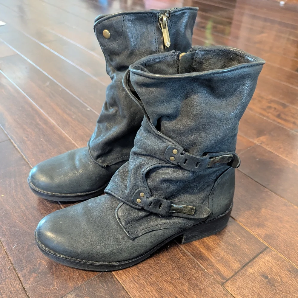 Sam Edelman Ridge Leather Moto Boot - Picture 1 of 7